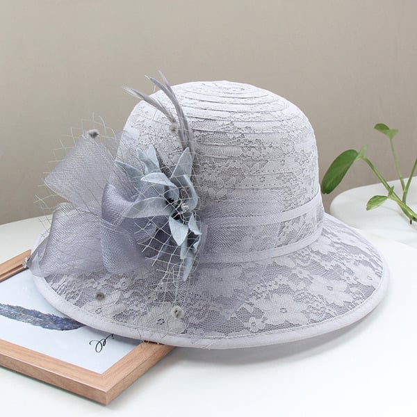 Women's Lace With Flower Kentucky Derby Cloche Hats