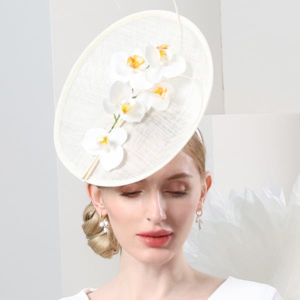 Flower Sinamay Kentucky Derby Saucer Hats Fascinators With Headband