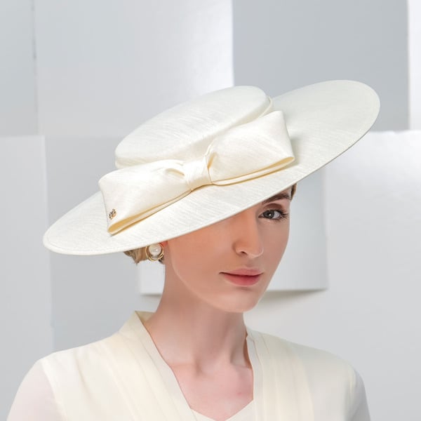 Women's Wide Brim Polyester With Bowknot Kentucky Derby Church Hats Flat Caps