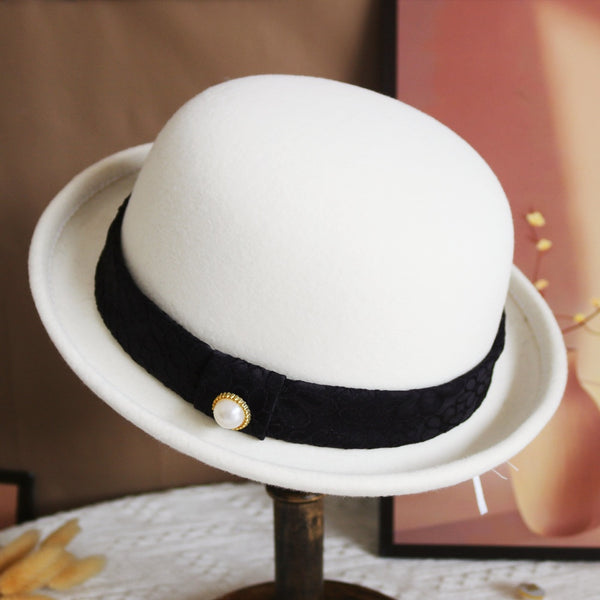 Women's Winter Bowknot Flower Special Occasion Felt Fedora Church Hats