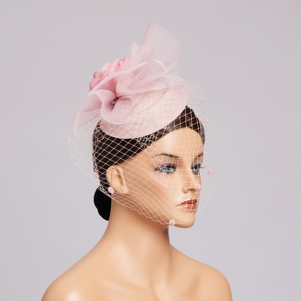 Women's Mesh With Faux Feather Flower Kentucky Derby Pillbox Hats Fascinators With Clip