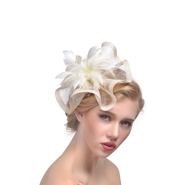 Women's Sinamay With Faux Feather Flower Kentucky Derby Fascinators With Clip Headband