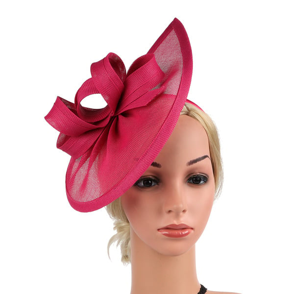 Women's Sinamay With Bowknot Kentucky Derby Saucer Hats Fascinators With Clip Headband