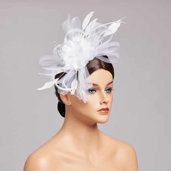 Mesh With Faux Feather Flower Kentucky Derby Fascinators With Clip