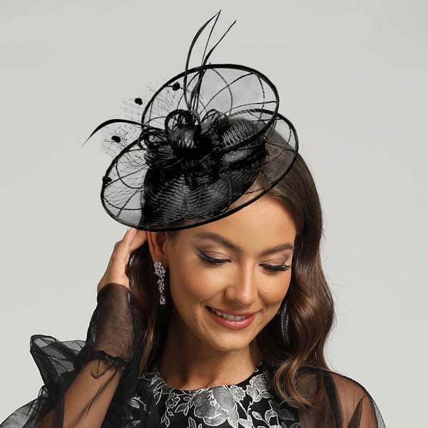 Women's Elegant Vintage Mesh With Flower Cocktail Kentucky Derby Fascinators With Clip