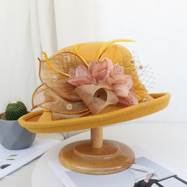 Women's Felt With Flower Kentucky Derby Church Hats