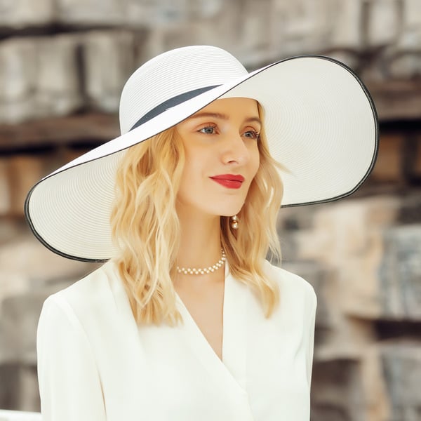 Women's Wide Brim Summer Straw Kentucky Derby Floppy Hats Church Hats