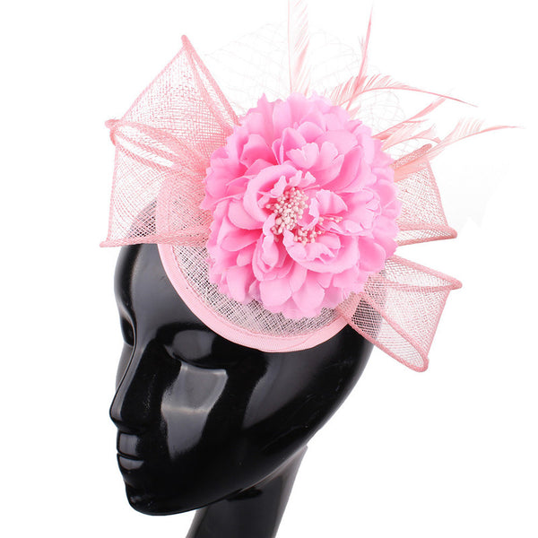 Women's Sinamay With Flower Faux Feather Kentucky Derby Fascinators With Clip