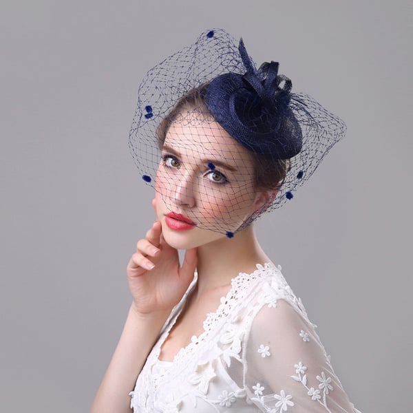 Women's Sinamay With Veil Faux Feather Kentucky Derby Pillbox Hats Fascinators With Clip