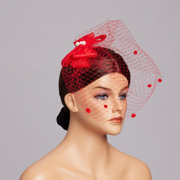 Women's Mesh With Bowknot Pearl Veil Kentucky Derby Fascinators With Clip