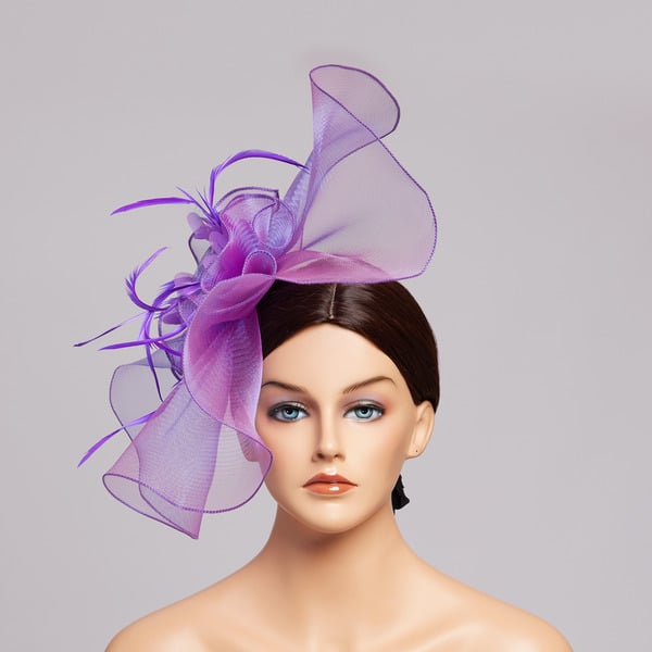 Mesh With Faux Feather Flower Kentucky Derby Fascinators With Clip