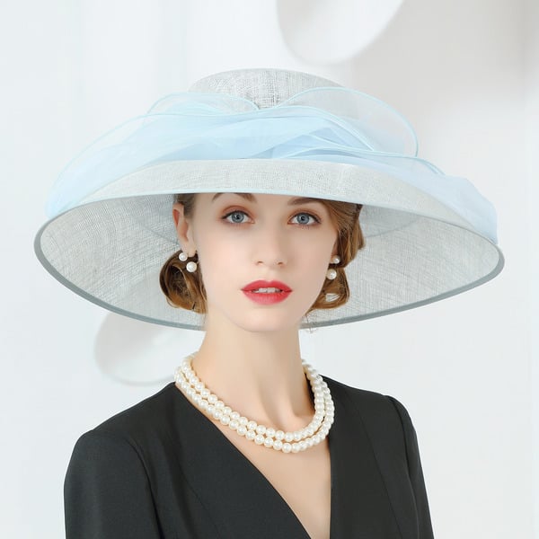 Women's Wide Brim Sinamay With Bowknot Kentucky Derby Church Hats