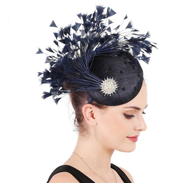 Women's Sinamay Kentucky Derby Pillbox Hats Fascinators With Headband