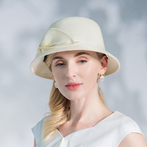 Women's Elegant Bowknot Wedding Holiday Summer Sun Hats Cloche Hats Straw Hats