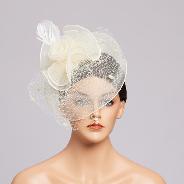 Women's Mesh With Faux Feather Flower Veil Kentucky Derby Fascinators With Clip