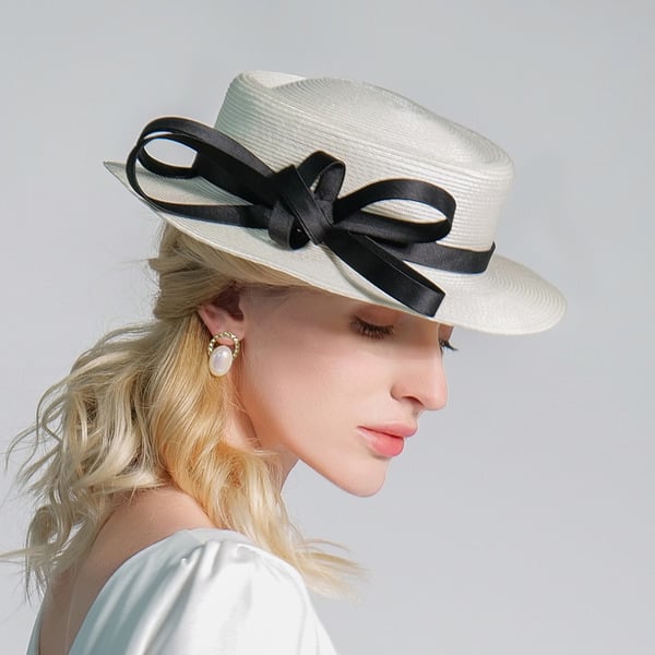 Women's Summer Polyester With Bowknot Kentucky Derby Church Hats Panama Hats