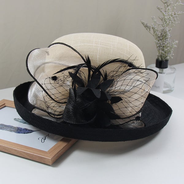 Women's Sinamay With Flower Kentucky Derby Bowler Hats