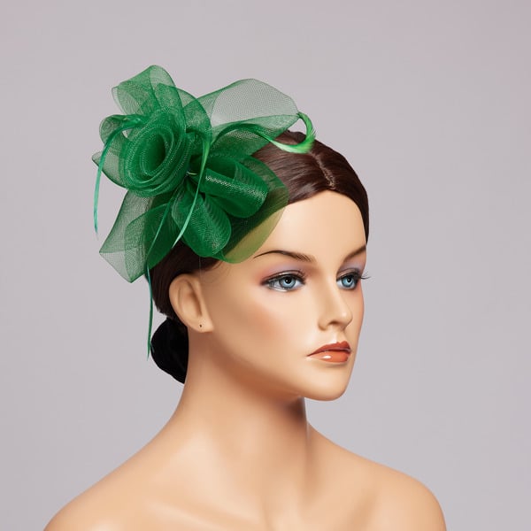 Mesh With Faux Feather Flower Kentucky Derby Fascinators With Clip