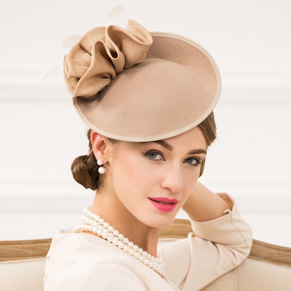 Women's Wool Kentucky Derby Saucer Hats Fascinators With Headband