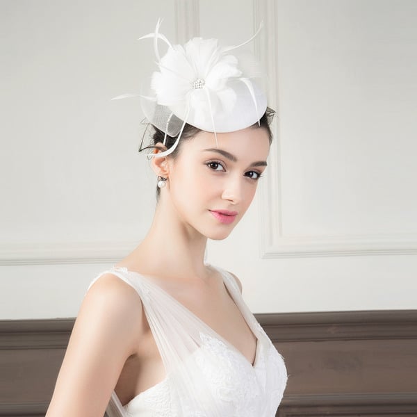 Women's Sinamay With Faux Feather Kentucky Derby Pillbox Hats Fascinators With Headband