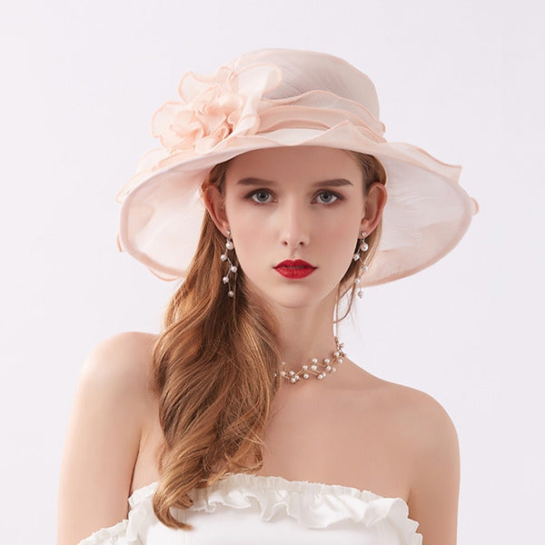 Women's Wide Brim Organza Kentucky Derby Church Hats