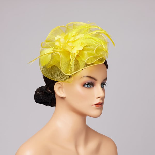 Mesh With Faux Feather Flower Kentucky Derby Fascinators With Clip