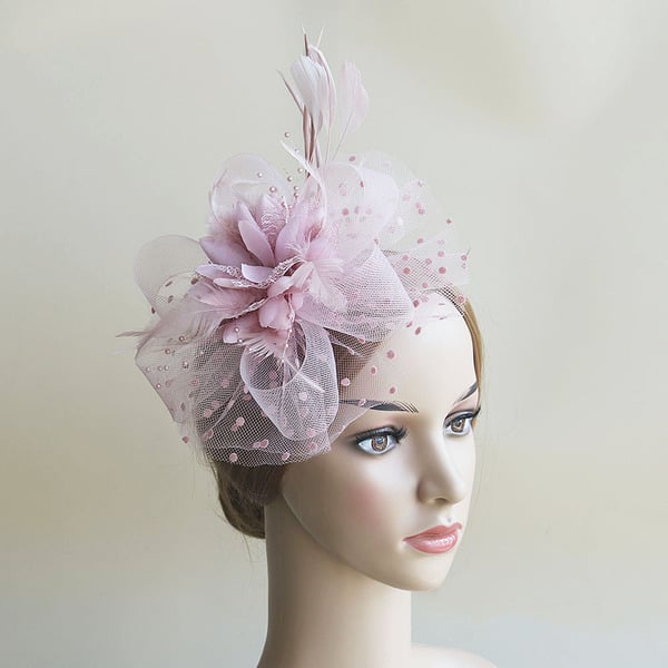 Women's Mesh With Faux Feather Polka Dot Kentucky Derby Fascinators With Clip Headband