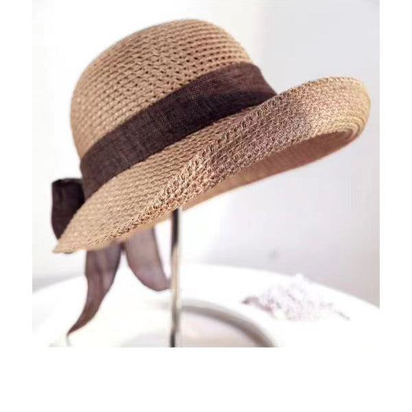 Women's Raffia Straw With Bowknot Kentucky Derby Church Hats