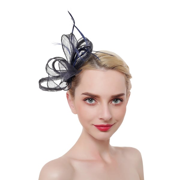 Women's Sinamay With Bowknot Faux Feather Kentucky Derby Fascinators With Clip Headband