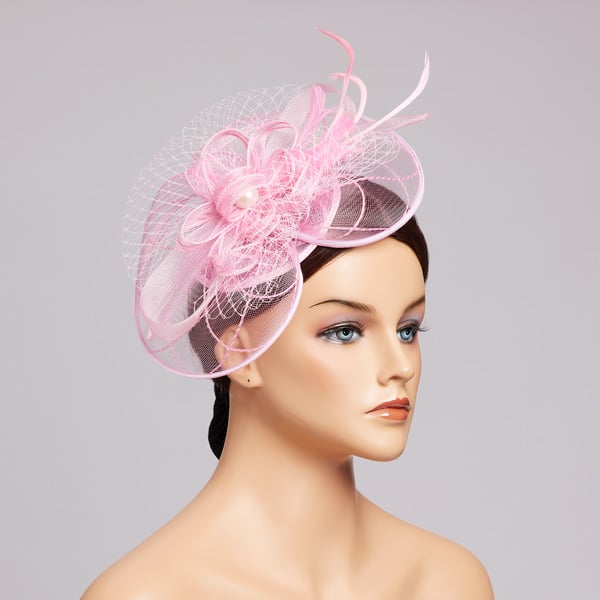 Mesh With Faux Feather Flower Kentucky Derby Fascinators With Clip