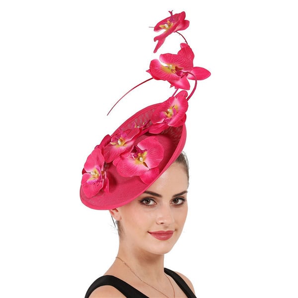 Women's Cotton Linen Kentucky Derby Saucer Hats Fascinators With Headband