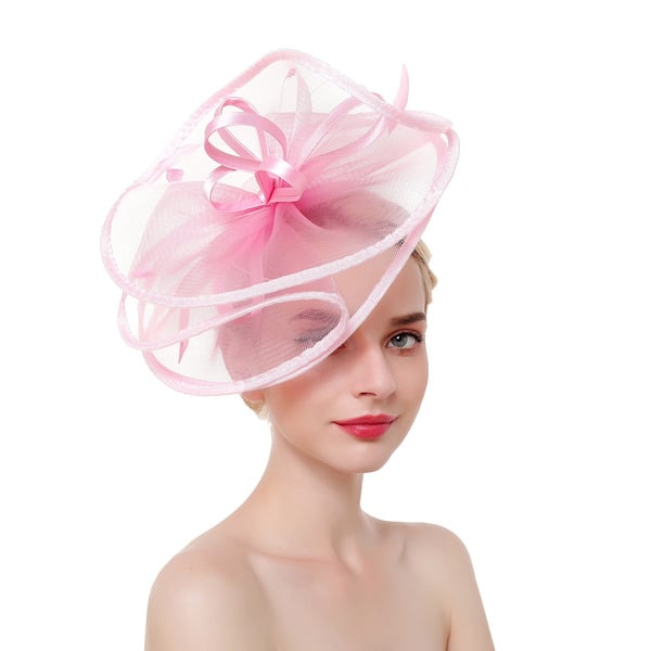 Women's Mesh With Bowknot Faux Feather Kentucky Derby Fascinators With Clip Headband