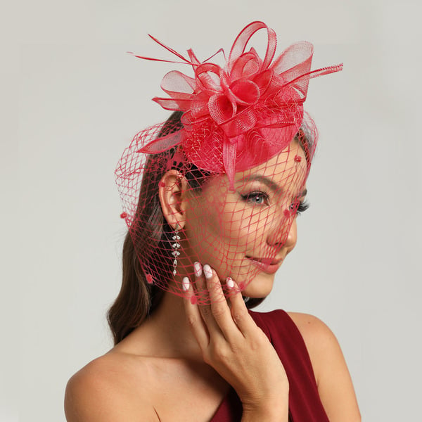 Women's Elegant Vintage Mesh With Flower Cocktail Kentucky Derby Fascinators With Clip