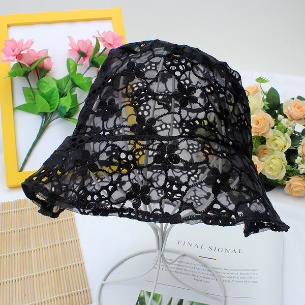 Women's Packable Summer Polyester With Lace Holiday Sun Hats Bucket Hats