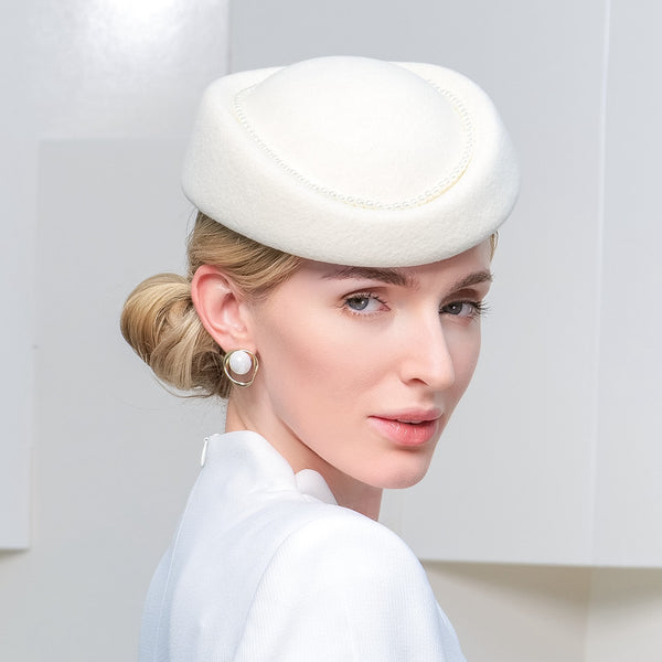 Women's Winter Wool With Pearl Special Occasion Cocktail Pillbox Hats