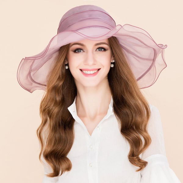 Women's Wide Brim Summer Silk With Bowknot Kentucky Derby Church Hats