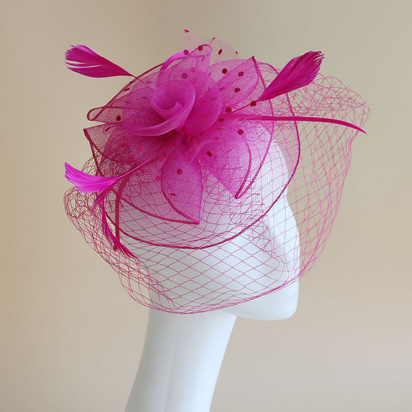 Women's Mesh With Faux Feather Veil Kentucky Derby Fascinators With Clip Headband