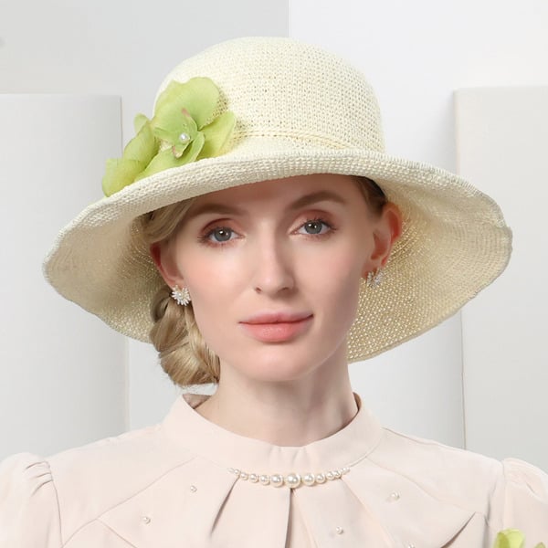 Women's Wide Brim Flower Casual Holiday Summer Sun Hats Straw Hats