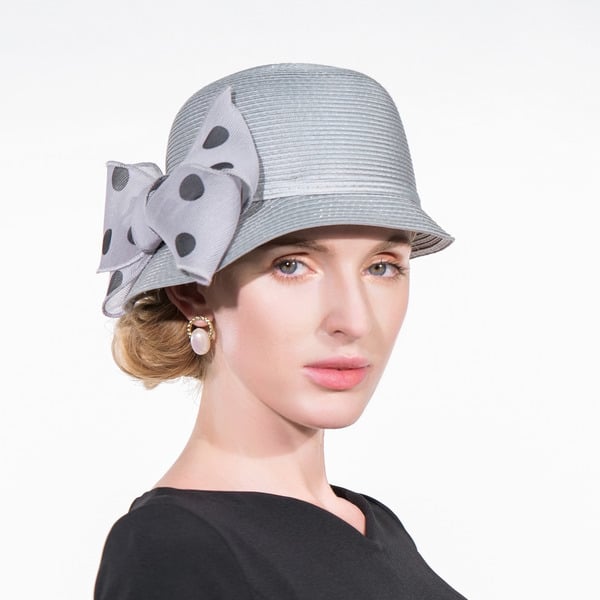 Women's Summer Polyester With Bowknot Polka Dot Kentucky Derby Cloche Hats Church Hats