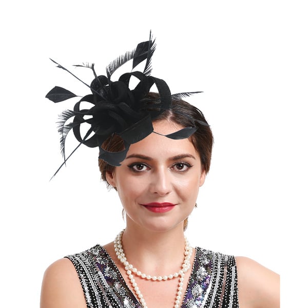 Women's Sinamay With Faux Feather Flower Kentucky Derby Fascinators With Clip Headband