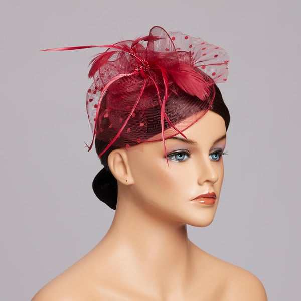 Women's Mesh With Faux Feather Polka Dot Kentucky Derby Fascinators With Clip