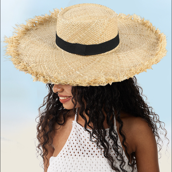 Women's Wide Brim Summer Raffia Straw Casual Beach Sun Hats Panama Hats