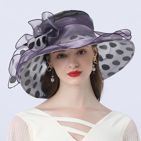 Women's Wide Brim Organza Kentucky Derby Church Hats