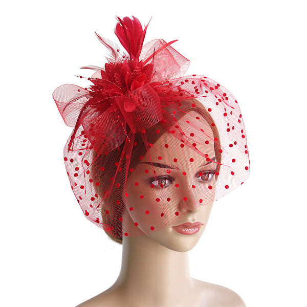 Women's Mesh With Faux Feather Polka Dot Kentucky Derby Fascinators With Clip Headband