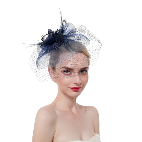 Women's Mesh With Faux Feather Veil Kentucky Derby Fascinators With Clip Headband