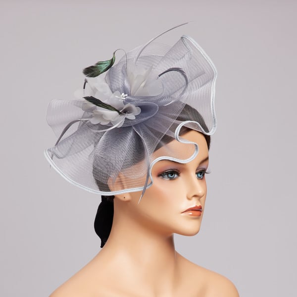 Mesh With Faux Feather Flower Kentucky Derby Fascinators With Clip