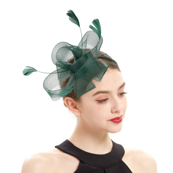 Feather Bowknot Mesh Kentucky Derby Fascinator With Clip & Headband