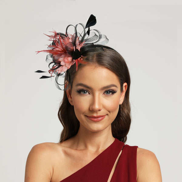 Faux Feather Mesh Kentucky Derby Fascinator Headband