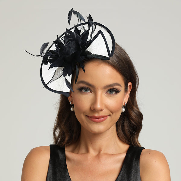 Faux Feather Sinamay Kentucky Derby Fascinator Disc Headband